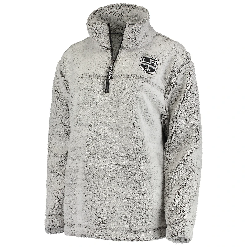Veste G-III 4Her by Carl Banks grise pour femme Los Angeles Kings Sherpa à fermeture éclair sur le quart