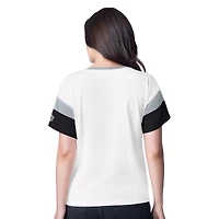 Women's G-III 4Her by Carl Banks  White Los Angeles Kings Rink Oversized Rhinestone V-Neck T-Shirt