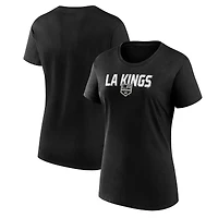T-shirt noir à col rond et logo athlétique pour femme des Los Angeles Kings