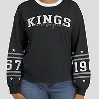 T-shirt de sport à manches longues noir WEAR by Erin Andrews pour femme des Kings Los Angeles