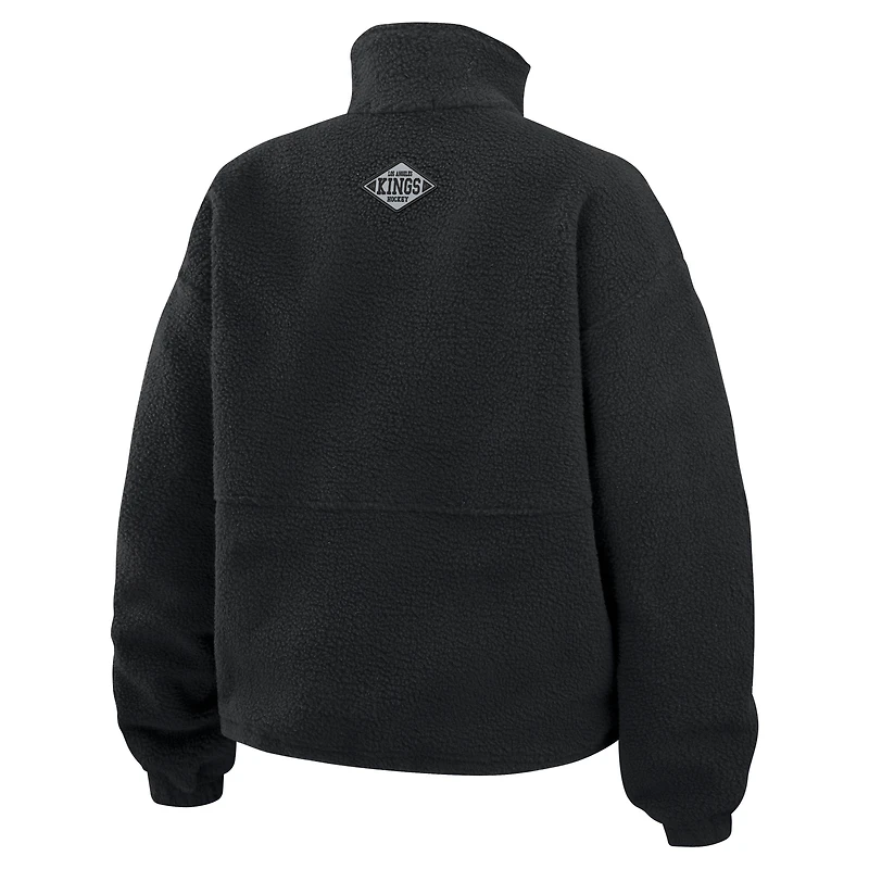 Women's WEAR by Erin Andrews  Black Los Angeles Kings Polar Fleece Half-Zip Jacket