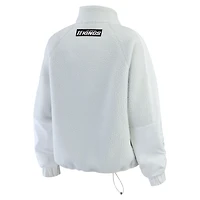 Women's WEAR by Erin Andrews Gray Los Angeles Kings Polar Fleece Quarter-Zip Jacket