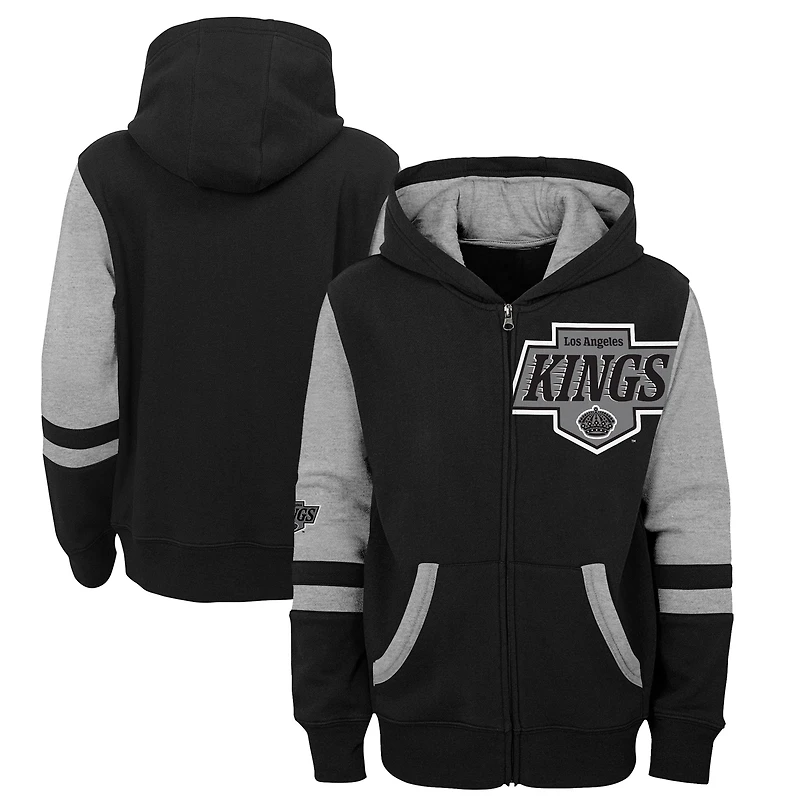 Youth Black Los Angeles Kings Face Off Full-Zip Hoodie