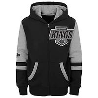 Youth Black Los Angeles Kings Face Off Full-Zip Hoodie