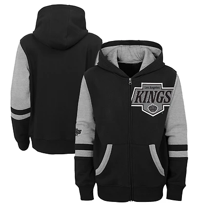 Youth Black Los Angeles Kings Face Off Full-Zip Hoodie