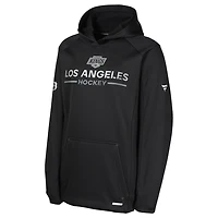 Sweat à capuche raglan authentique Pro Rink des Los Angeles Kings pour jeunes fanatiques noirs