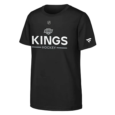T-shirt noir authentique avec logo Pro des Los Angeles Kings pour jeunes fanatiques