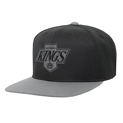 Youth Mitchell & Ness Black/Silver Los Angeles Kings Core Team Two-Tone Snapback Hat