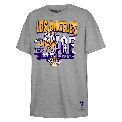 T-shirt de hockey sur glace gris Mitchell & Ness pour jeunes des Kings Los Angeles