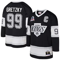 Maillot de joueur jeu puissance noir Mitchell & Ness Wayne Gretzky des Los Angeles Kings 1992/93 avec écusson capitaine