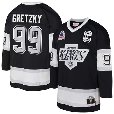 Maillot de joueur jeu puissance noir Mitchell & Ness Wayne Gretzky des Los Angeles Kings 1992/93 avec écusson capitaine