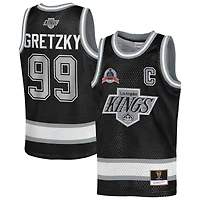 Youth Mitchell & Ness Wayne Gretzky Black Los Angeles Kings Maxxed Out Fashion Basketball Jersey