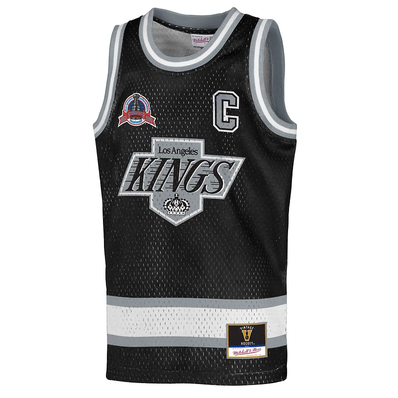 Youth Mitchell & Ness Wayne Gretzky Black Los Angeles Kings Maxxed Out Fashion Basketball Jersey
