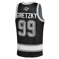 Youth Mitchell & Ness Wayne Gretzky Black Los Angeles Kings Maxxed Out Fashion Basketball Jersey