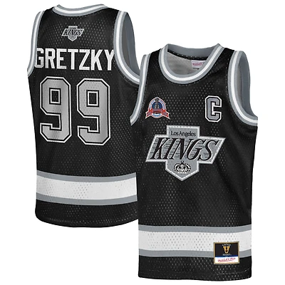 Youth Mitchell & Ness Wayne Gretzky Black Los Angeles Kings Maxxed Out Fashion Basketball Jersey
