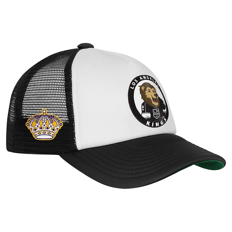 Youth Mitchell & Ness White Los Angeles Kings Mascot Adjustable Trucker Hat