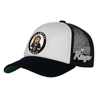 Youth Mitchell & Ness  White Los Angeles Kings Mascot Adjustable Trucker Hat
