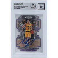 Austin Reaves Los Angeles Lakers Autographié 2021-22 Panini Prizm #165 Beckett Fanatics Witnessed Authenticed 10 Rookie Card