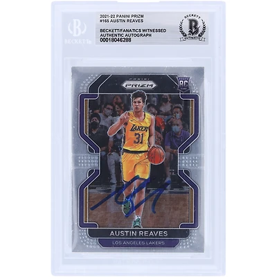 Austin Reaves Los Angeles Lakers Carte de recrue authentifiée 2021-22 Panini Prizm #165 autographiée par les fans de Beckett