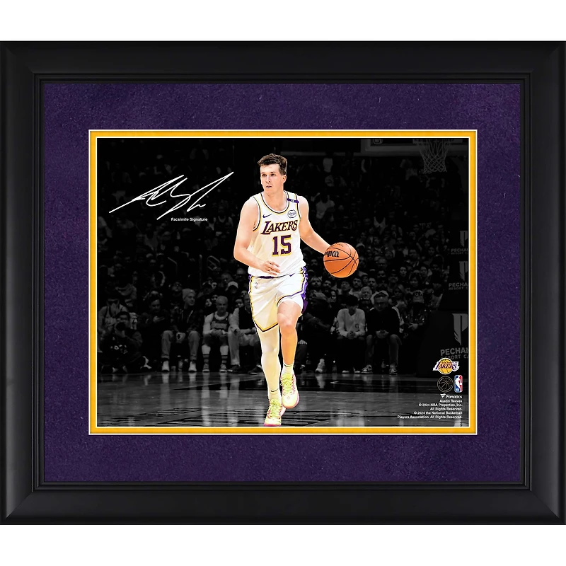 Austin Reaves Los Angeles Lakers Fac-similé Signature Encadré 11" x 14 " Photographie Spotlight