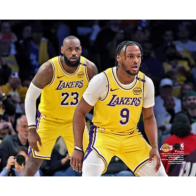 Bronny James & LeBron Los Angeles Lakers Unsigned NBA's First Father-Son Duo to Play Together Photograph