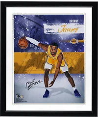 Photo stylisée autographiée de Bronny James (Los Angeles Lakers), format 40 x 50 cm