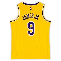 Bronny James Los Angeles Lakers Autographed Nike Gold Icon Swingman Jersey