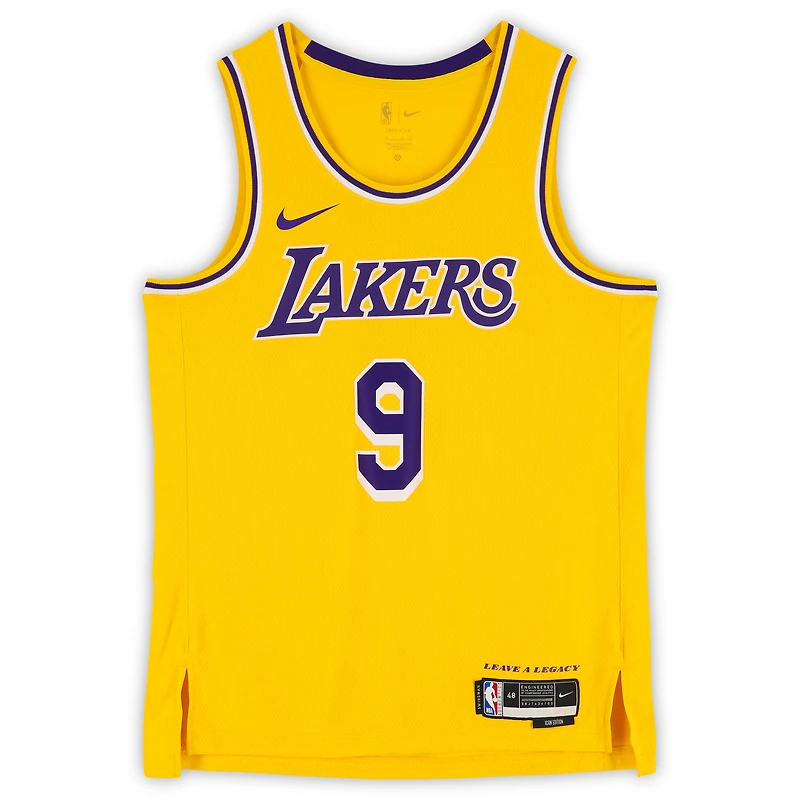 Bronny James Los Angeles Lakers Autographed Nike Gold Icon Swingman Jersey