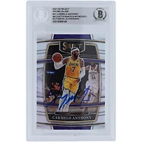Carte authentifiée autographiée par Carmelo Anthony des Los Angeles Lakers Panini Select Prizm Silver #31 Beckett 2021-22 Fanatics