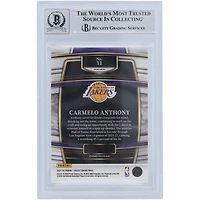 Carte autographiée Panini Select Silver Prizm #31 2021-22 des Los Angeles Lakers de Carmelo Anthony Beckett Fanatics Witnessed Authenticated 10