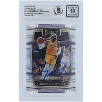 Carte autographiée Panini Select Silver Prizm #31 2021-22 des Los Angeles Lakers de Carmelo Anthony Beckett Fanatics Witnessed Authenticated 10