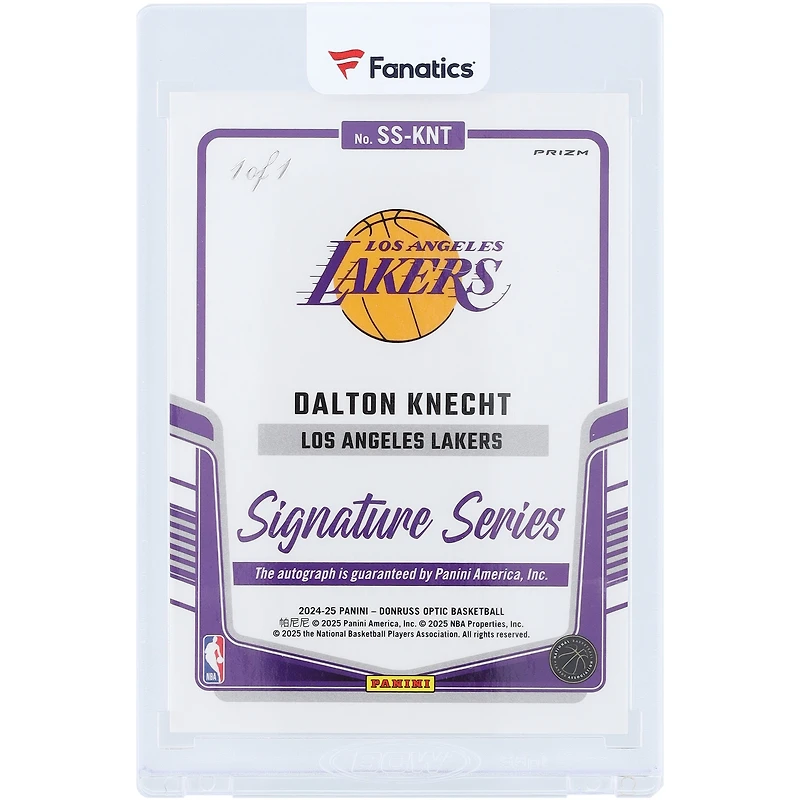 Carte de recrue autographiée de Dalton Knecht (Los Angeles Lakers) 2024-25 Panini Donruss Optic Signature Series Checkerboard Prizm #SS-KNT #1/1
