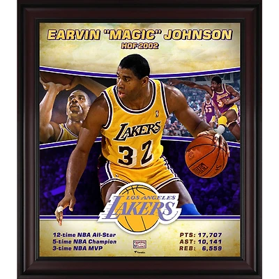 Earvin "Magic" Johnson Los Angeles Lakers Framed 15" x 17" Hardwood Classics Player Collage