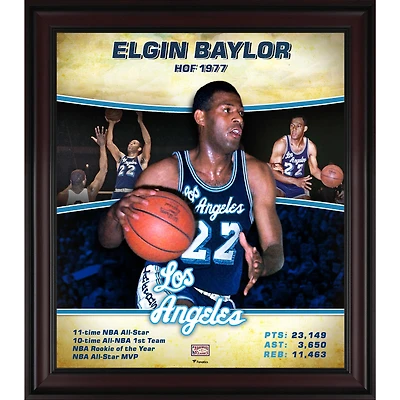 Elgin Baylor Los Angeles Lakers Framed 15" x 17" Hardwood Classics Player Collage