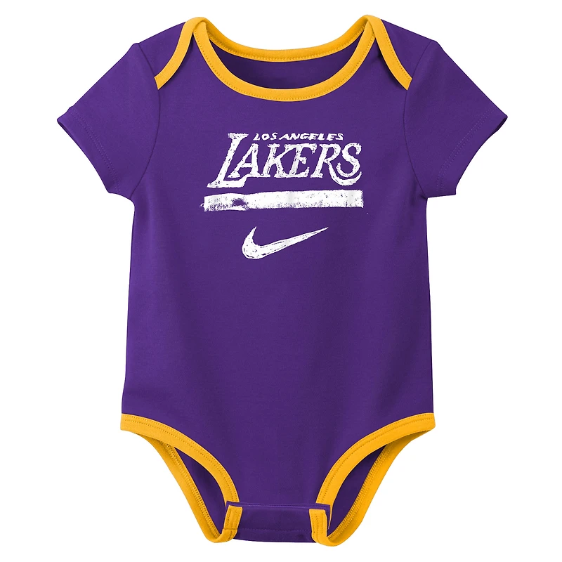Ensemble de 2 bodies Nike violets Los Angeles Lakers Courtside Premier pour bébé