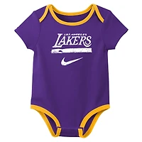 Ensemble de 2 bodies Nike violets Los Angeles Lakers Courtside Premier pour bébé