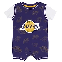 Infant Outerstuff Purple Los Angeles Lakers Logo Mania Romper