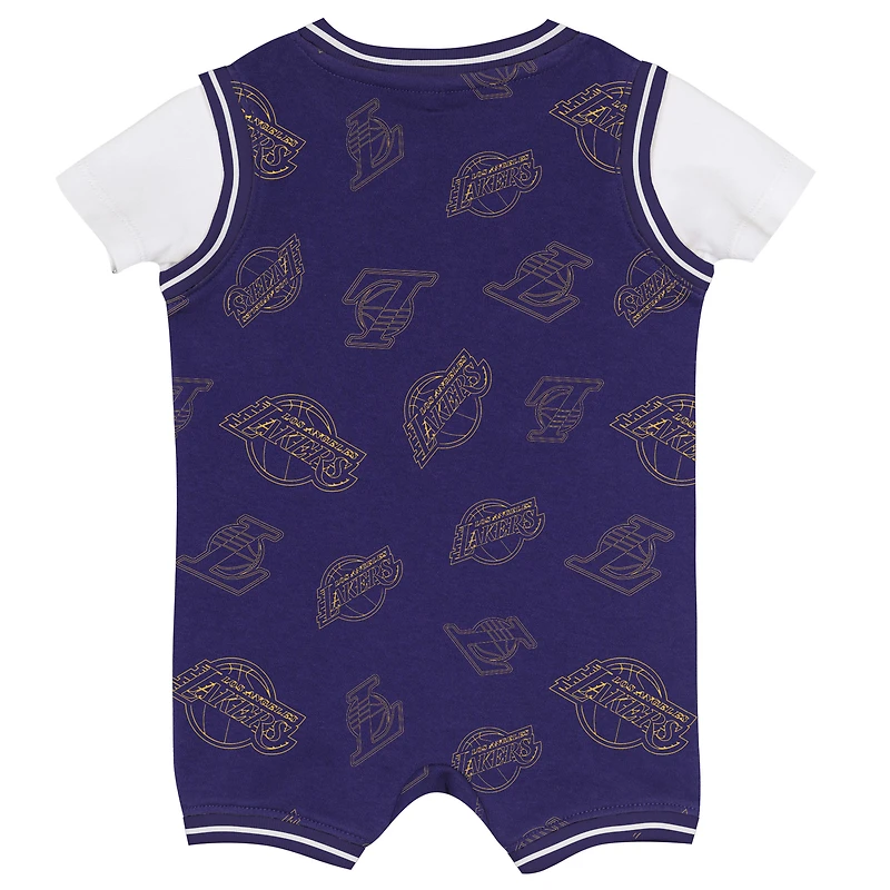 Infant Outerstuff Purple Los Angeles Lakers Logo Mania Romper