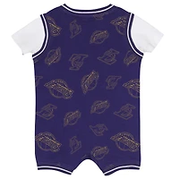 Infant Outerstuff Purple Los Angeles Lakers Logo Mania Romper