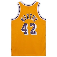James Worthy Los Angeles Lakers Autographed Mitchell and Ness Gold 1984-1985 Swingman Jersey with "HOF 03" Inscription