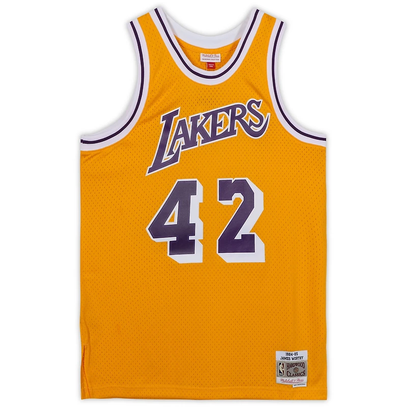 James Worthy Los Angeles Lakers Autographed Mitchell and Ness Gold 1984-1985 Swingman Jersey with "HOF 03" Inscription
