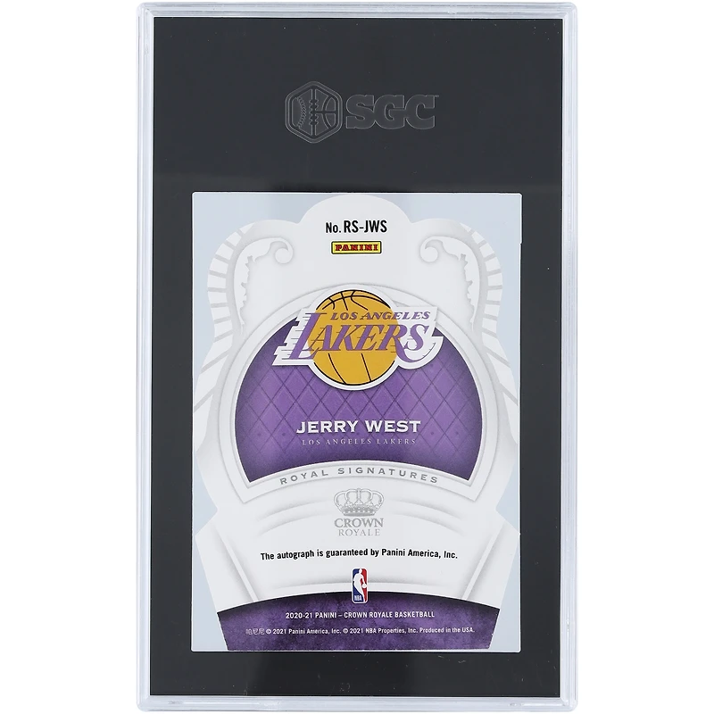 V106832 LAKERS Jerry West Los Angeles Lakers Autographié 2020-21 Panini Crown Royale FOTL Royal Signatures #RS-JWS #10/17 SGC Authentifié 8.5/10 Carte Jerry West AUT PAA TRADING CARDS 45853 AUTTRC CA01BK9350 #15