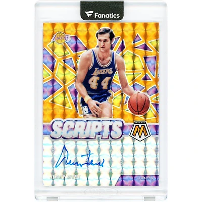 Carte autographiée de Jerry West (Los Angeles Lakers) 2020-21 Panini Mosaic Scripts Orange #SC-JWS