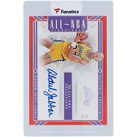 Carte Panini National Treasures rouge #ALL-KAJ #1/8 dédicacée par Kareem Abdul-Jabbar des Los Angeles Lakers 2023-24