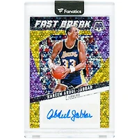 Kareem Abdul-Jabbar Los Angeles Lakers Autographed 2024-25 Panini Mosaic Fast Break Gold Prizm #AFB-KAJ #2/10 Card