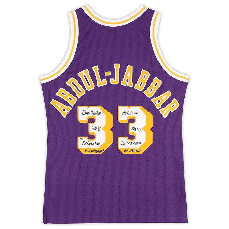 Kareem Abdul-Jabbar Los Angeles Lakers Autographed Mitchell & Ness 1983-84 Purple Authentic Jersey with Multiple Inscriptions - Limited Edition of 12