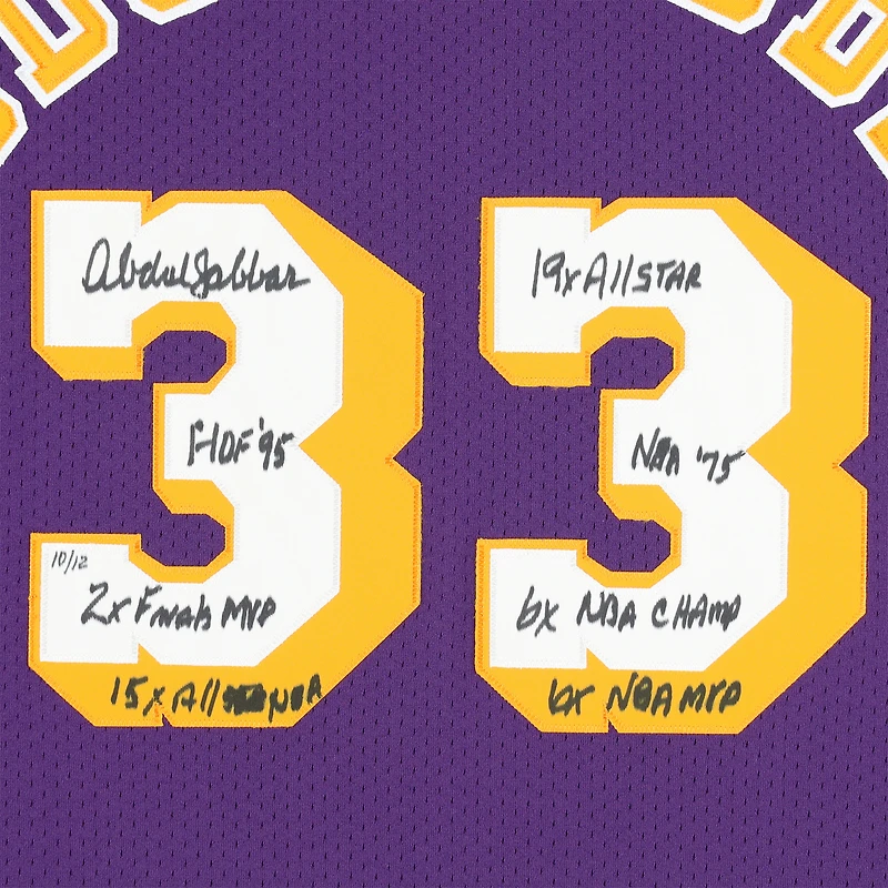 Kareem Abdul-Jabbar Los Angeles Lakers Autographed Mitchell & Ness 1983-84 Purple Authentic Jersey with Multiple Inscriptions - Limited Edition of 12