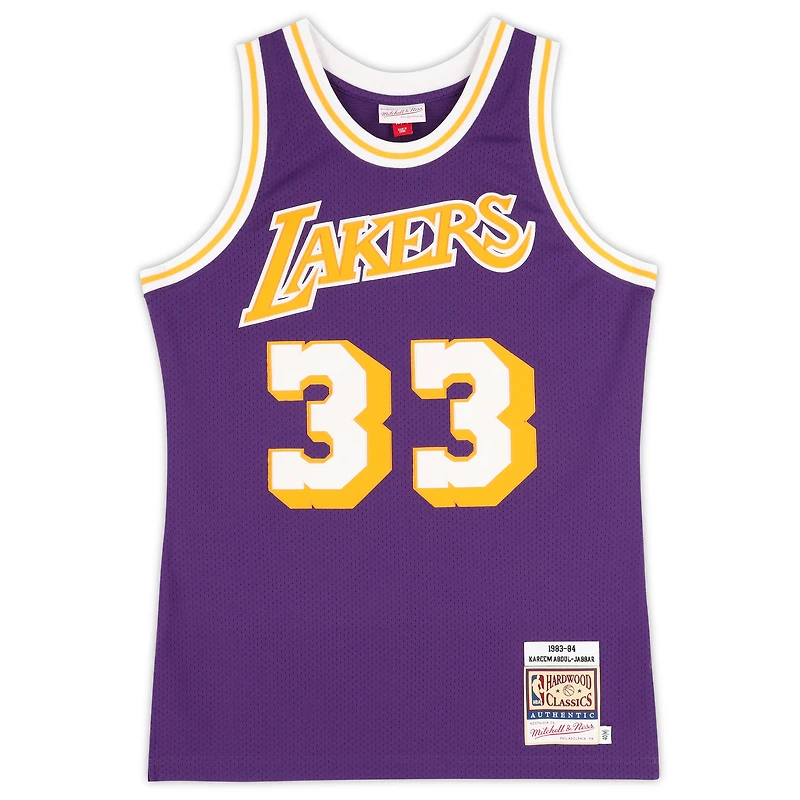 Kareem Abdul-Jabbar Los Angeles Lakers Autographed Mitchell & Ness 1983-84 Purple Authentic Jersey with Multiple Inscriptions - Limited Edition of 12