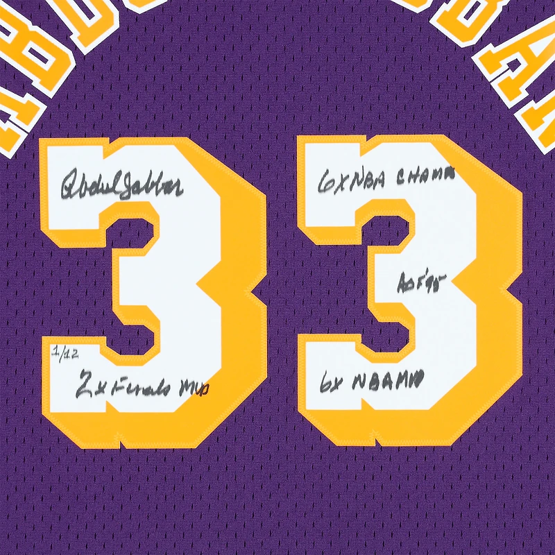 Kareem Abdul-Jabbar Los Angeles Lakers Autographed Mitchell & Ness 1983-84 Purple Swingman Jersey with Multiple Inscriptions - Limited Edition #1/12