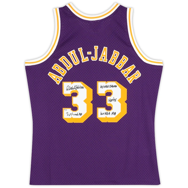 Kareem Abdul-Jabbar Los Angeles Lakers Autographed Mitchell & Ness 1983-84 Purple Swingman Jersey with Multiple Inscriptions - Limited Edition of 12